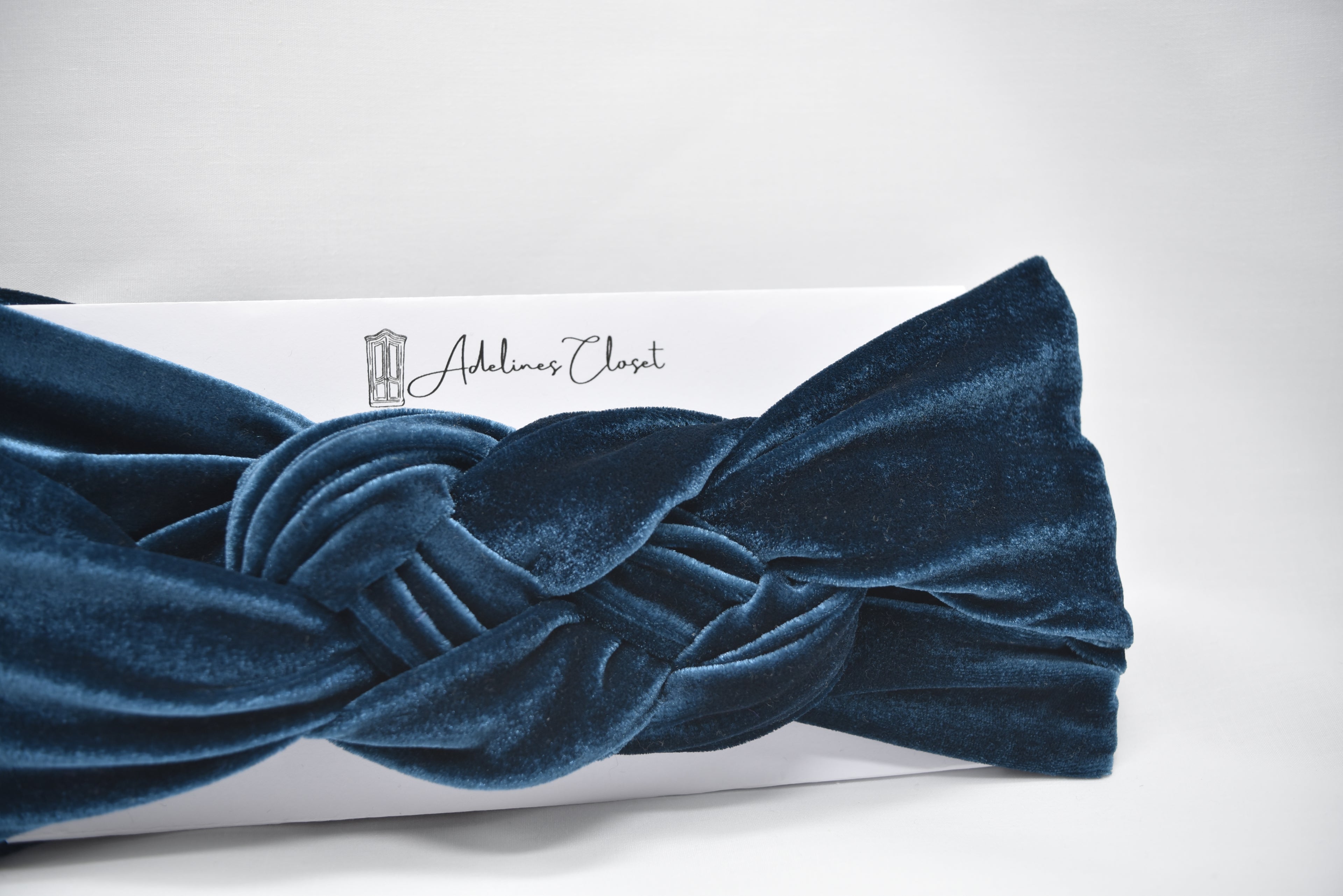 Blue Velour Headwrap